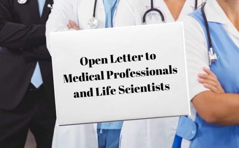 Open Letter to Medical Professionals and Life Scientists